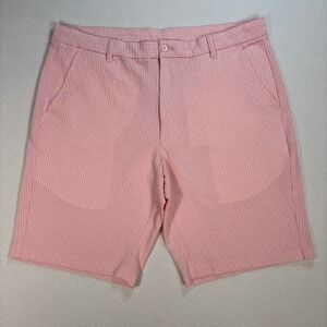Footjoy Shorts Men's 36x10 Pink Seersucker Golf Texture Soft Stretch Lightweight